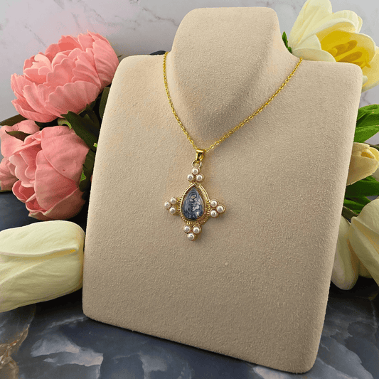 Sister Dulce Gift Shop, Shepherds Staff, Religious Store, Cypress Springs Mercedarian Prayer Center, Catholic, Madonna and Child Cameo Pendant Necklace