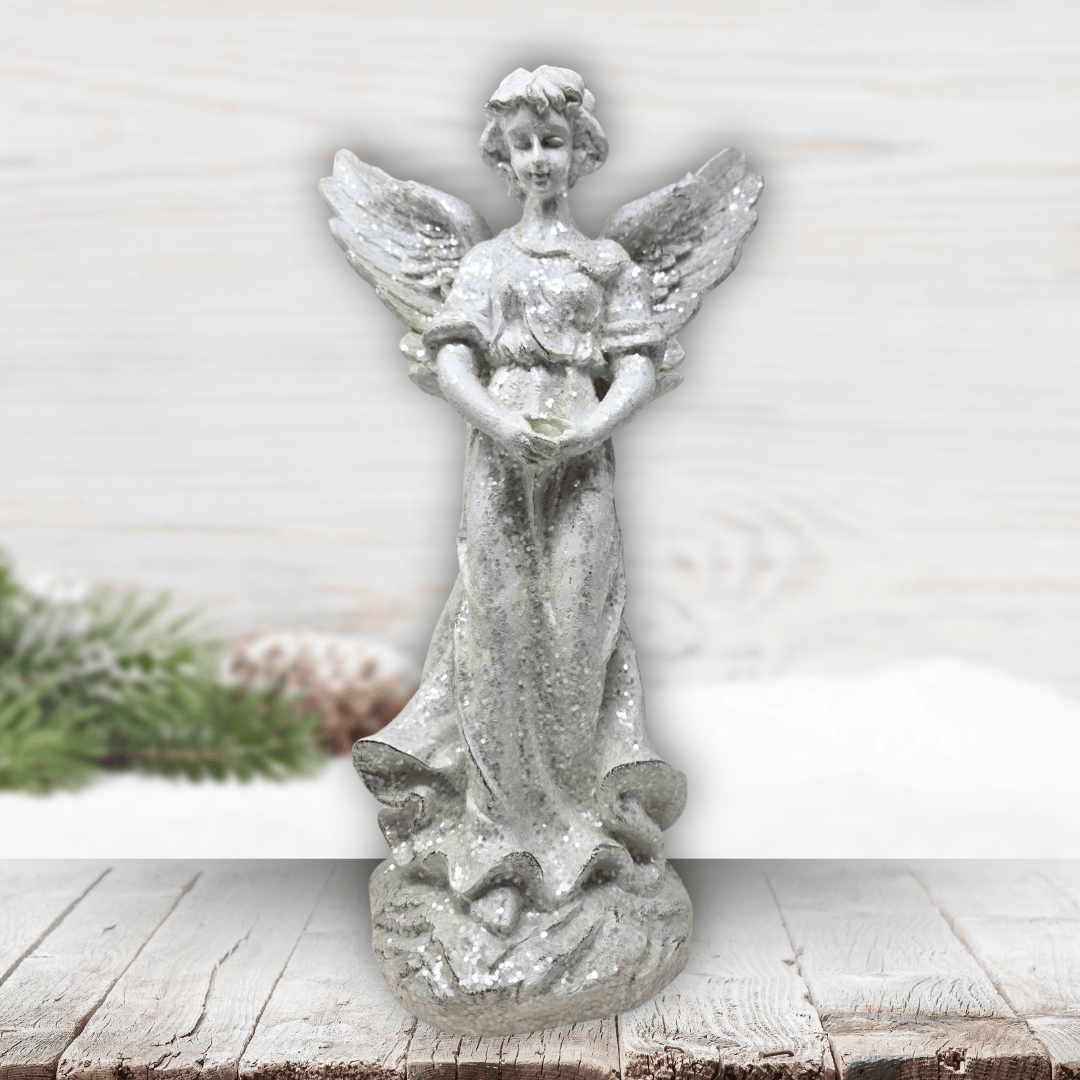White Glittery Standing Angel