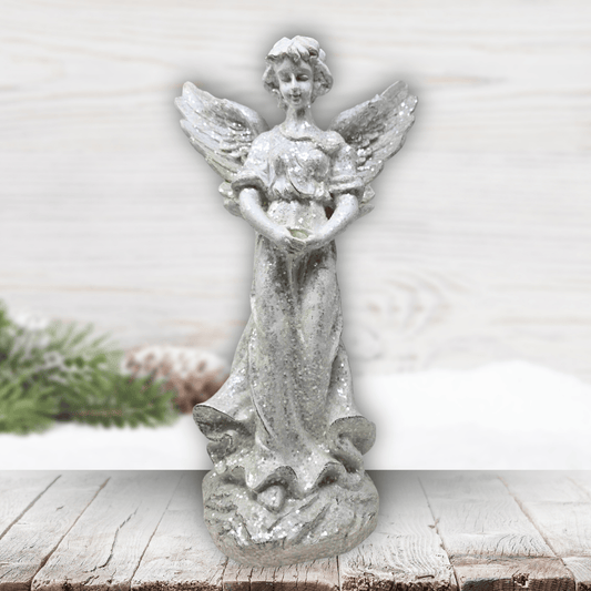 White Glittery Standing Angel