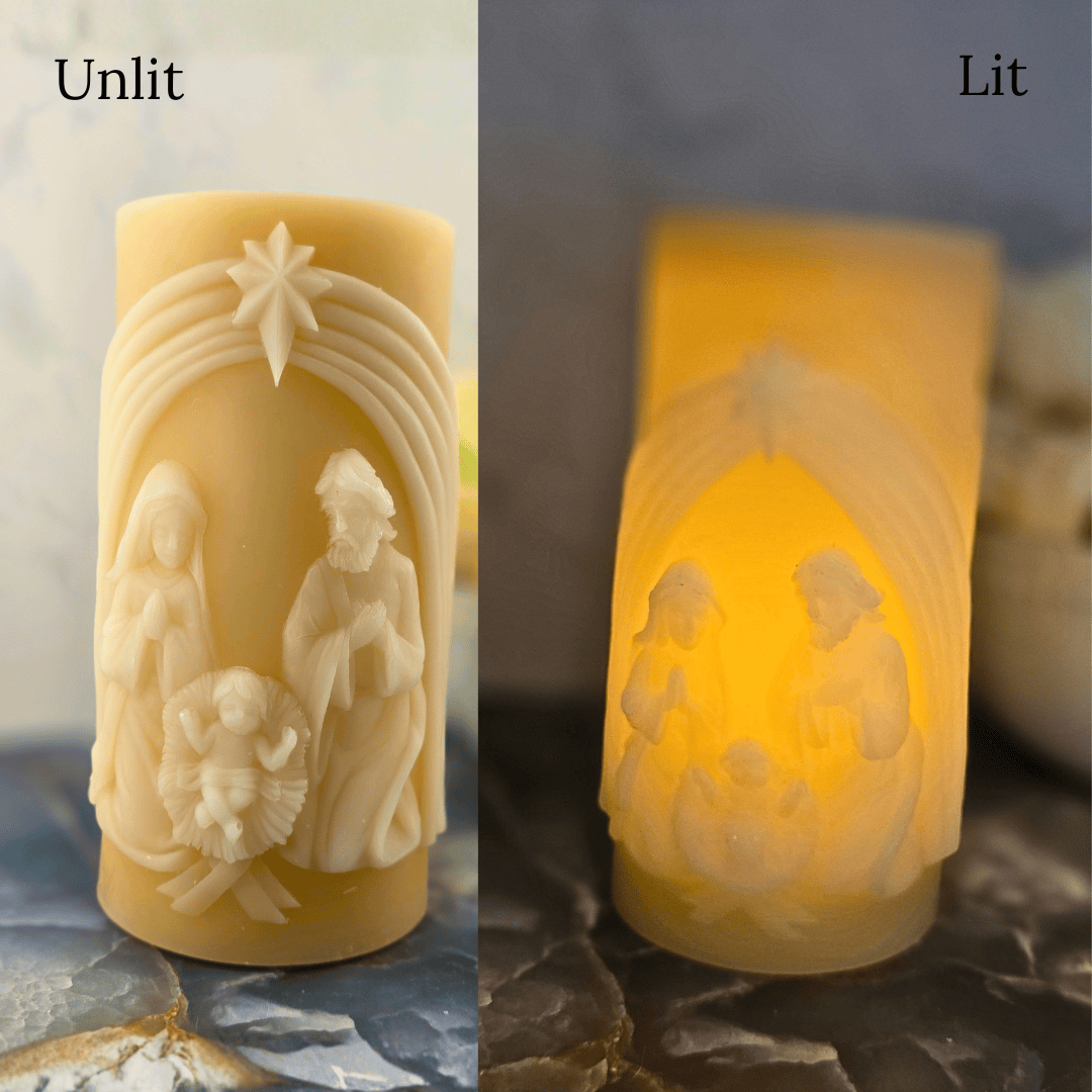 Sister Dulce Gift Shop, Shepherds Staff, Religious Store, Cypress Springs Mercedarian Prayer Center, Catholic, Nativity LED Candle