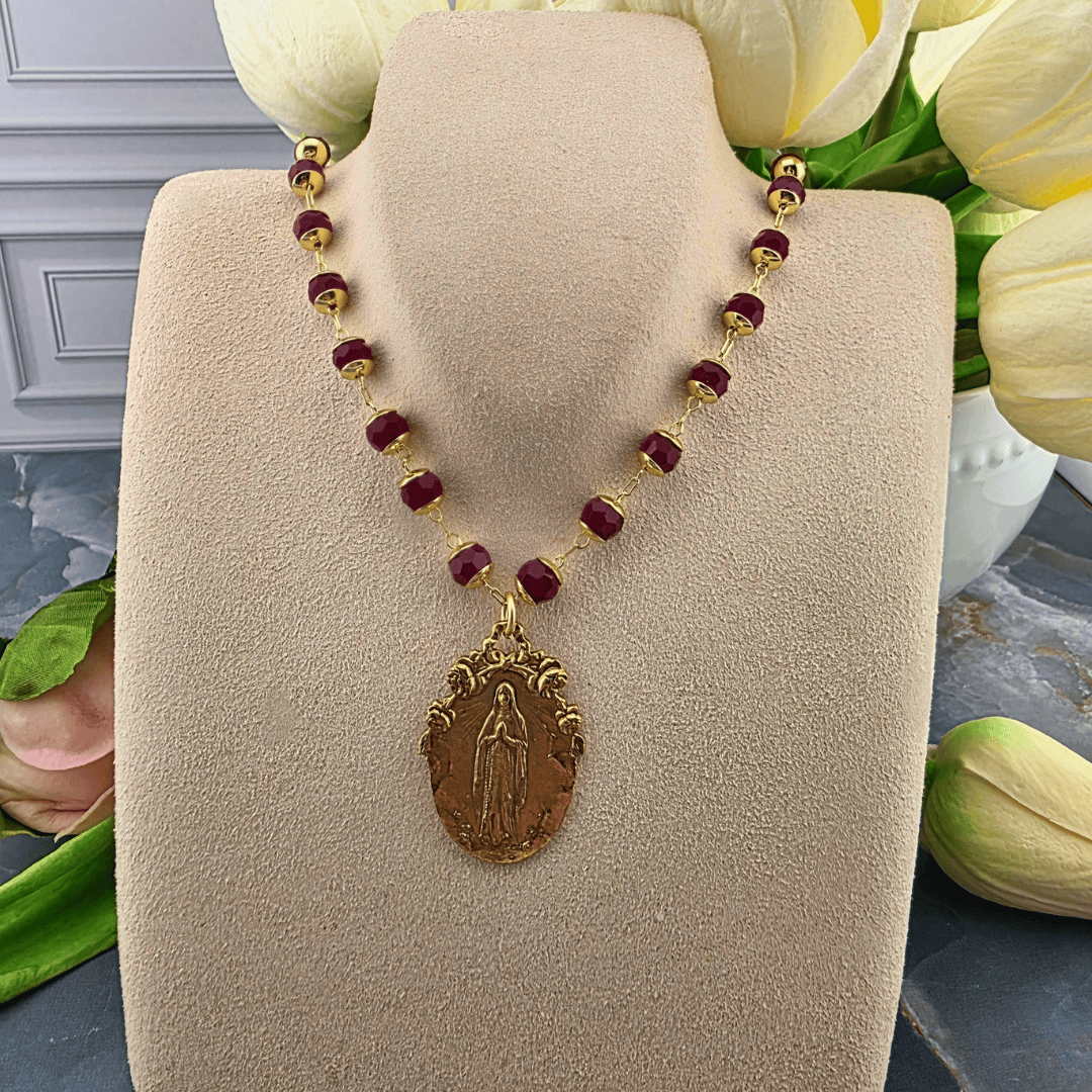 Ruby Beaded Devotional Necklace Collection