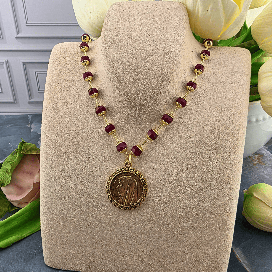 Ruby Beaded Devotional Necklace Collection