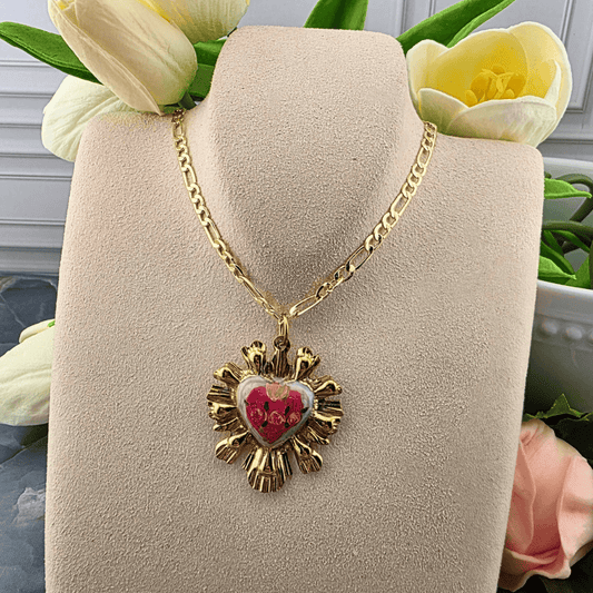 Hand Painted Immaculate Heart of Mary Necklace, Sister Dulce Gift Shop, Shepherds Staff, Religious Store, Cypress Springs Mercedarian Prayer Center, Catholic, 