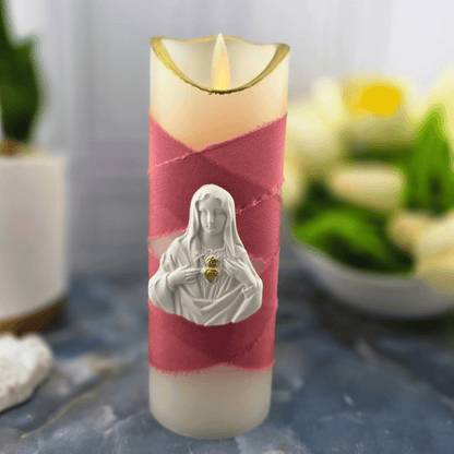 dark pink, mary, sacred heart, Sister Dulce Gift Shop, Shepherds Staff, Religious Store, Cypress Springs Mercedarian Prayer Center, Catholic, sacred treasures, new item