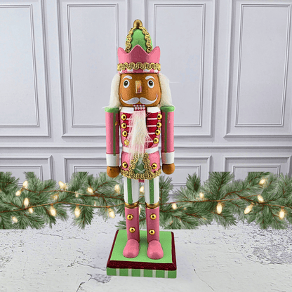 pastel pink and green nutcracker, Sister Dulce Gift Shop, Shepherds Staff, Religious Store, Cypress Springs Mercedarian Prayer Center, Catholic, christmas decor, home decor