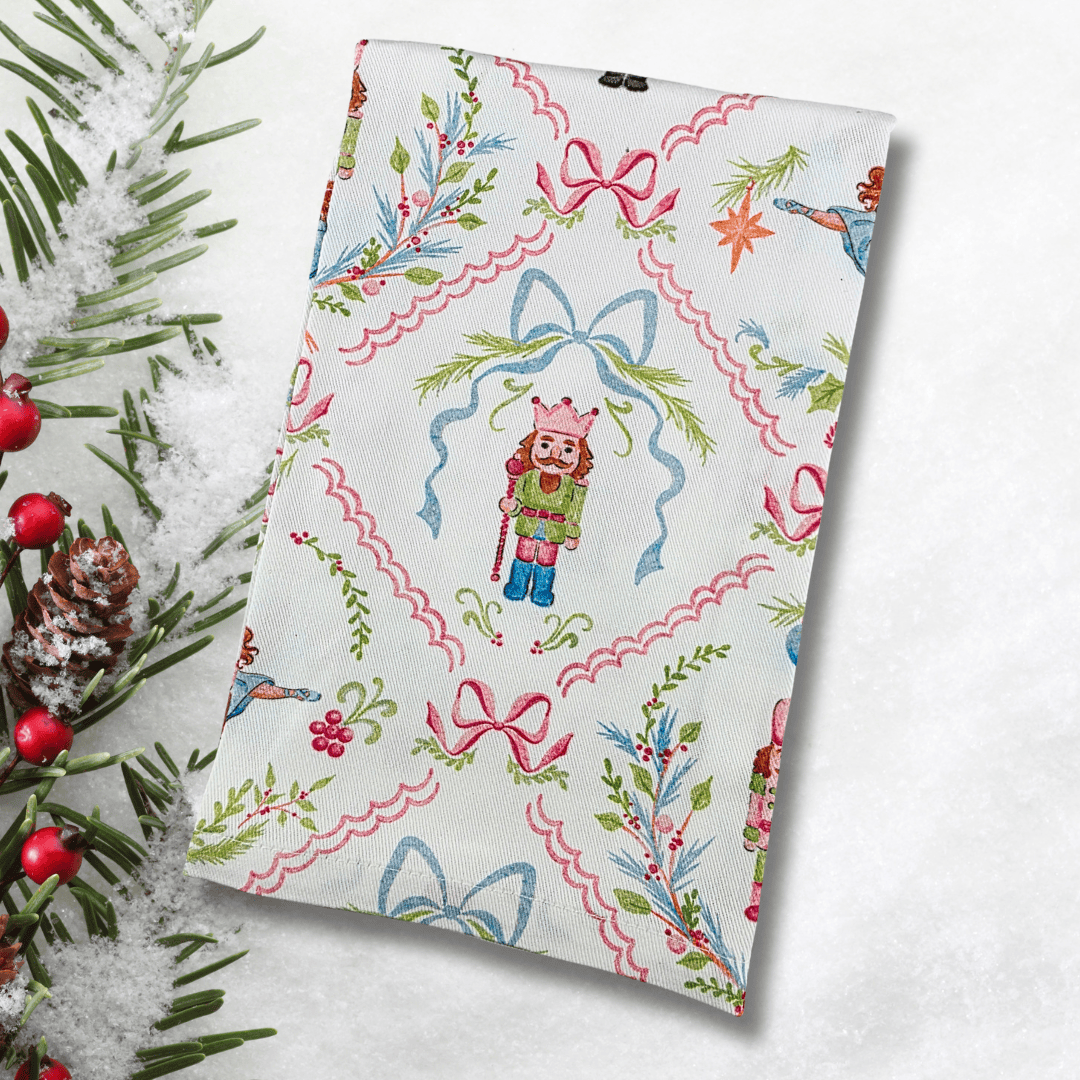Whimsical Nutcracker Christmas Tea Towels, nutcracker ballet tea towel, Sister Dulce Gift Shop, Shepherds Staff, Religious Store, Cypress Springs Mercedarian Prayer Center, Catholic, home decor, kitchen decor, new item