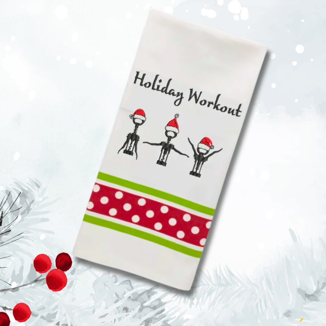 Christmas Embroidered Tea Towel