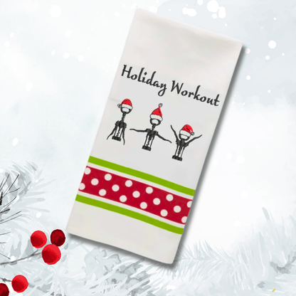 Christmas Embroidered Tea Towel