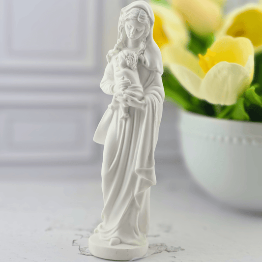 Madonna and child, blessed mother statue, A figurine of the Virgin Mary holding baby Jesus, Sister Dulce Gift Shop, Shepherds Staff, Religious Store, Cypress Springs Mercedarian Prayer Center, Catholic, new item, home decor, popular item