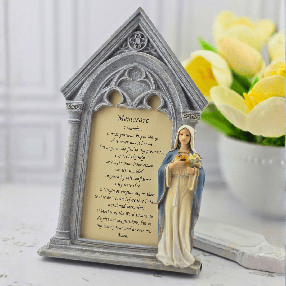 Immaculate Hear of Mary Prayer Frame, Memorare, Sister Dulce Gift Shop, Shepherds Staff, Religious Store, Cypress Springs Mercedarian Prayer Center, Catholic, new item, popular item, prayer card