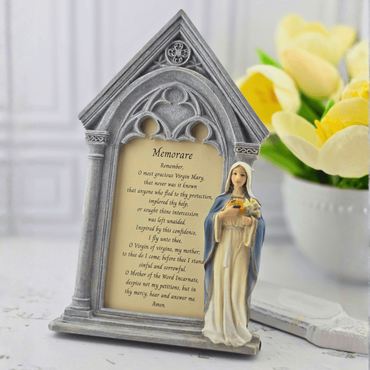 Immaculate Hear of Mary Prayer Frame, Memorare, Sister Dulce Gift Shop, Shepherds Staff, Religious Store, Cypress Springs Mercedarian Prayer Center, Catholic, new item, popular item, prayer card
