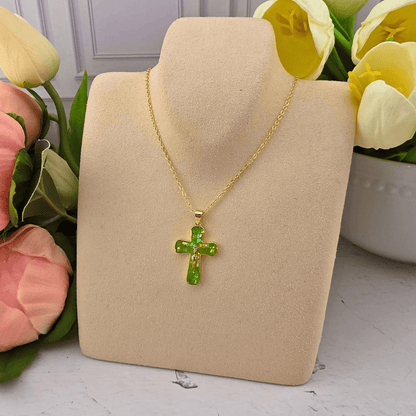 Mosaic Crucifix Necklace