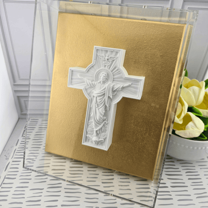 White Relief in Acrylic Display Box