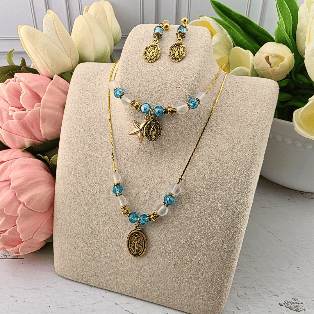 Corona di Stelle Jewelry Gift Set, Sister Dulce Gift Shop, Shepherds Staff, Religious Store, Cypress Springs Mercedarian Prayer Center, Catholic, jewelry