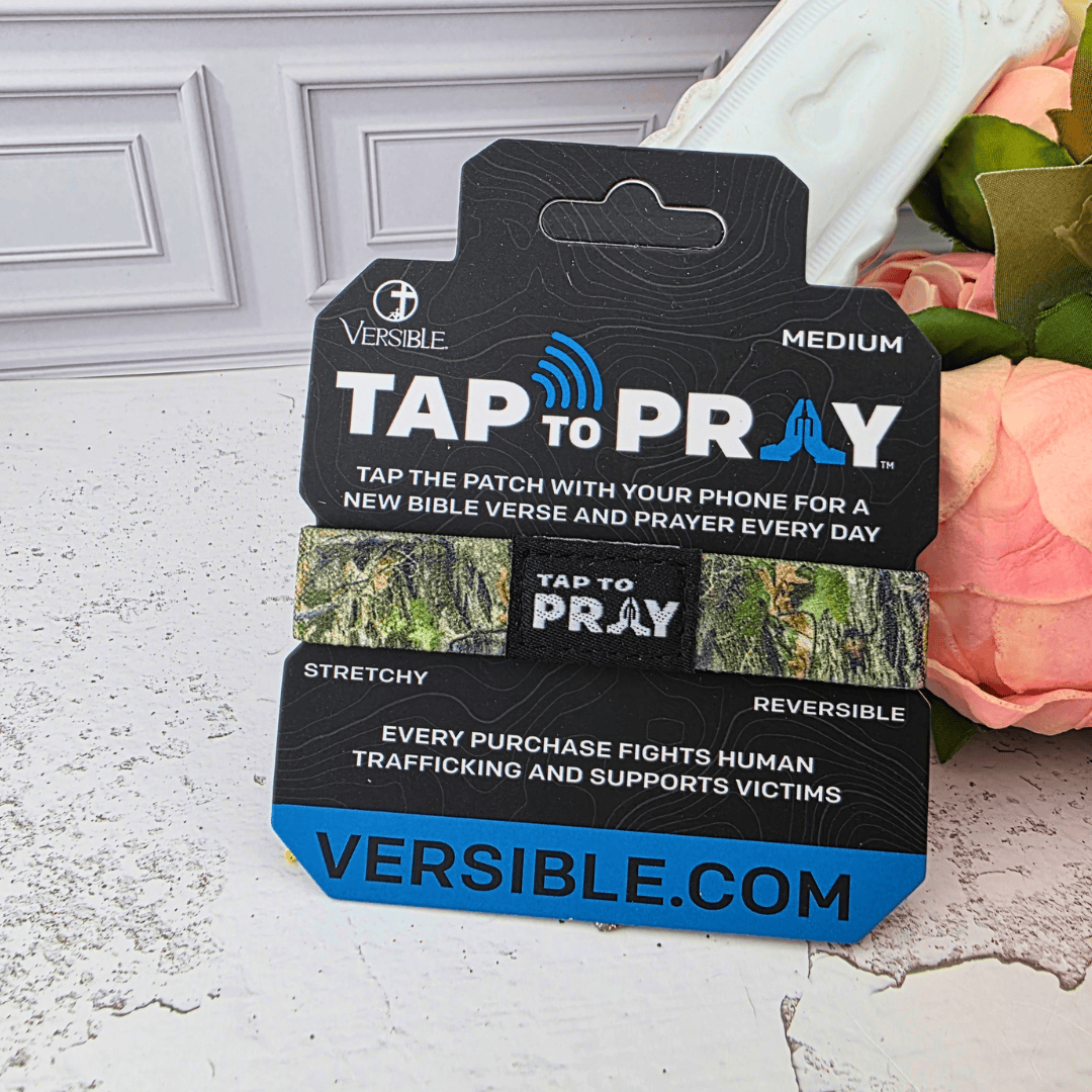 tap to pray camo wristband, Sister Dulce Gift Shop, Shepherds Staff, Religious Store, Cypress Springs Mercedarian Prayer Center, Catholic, gifts for him, confirmation