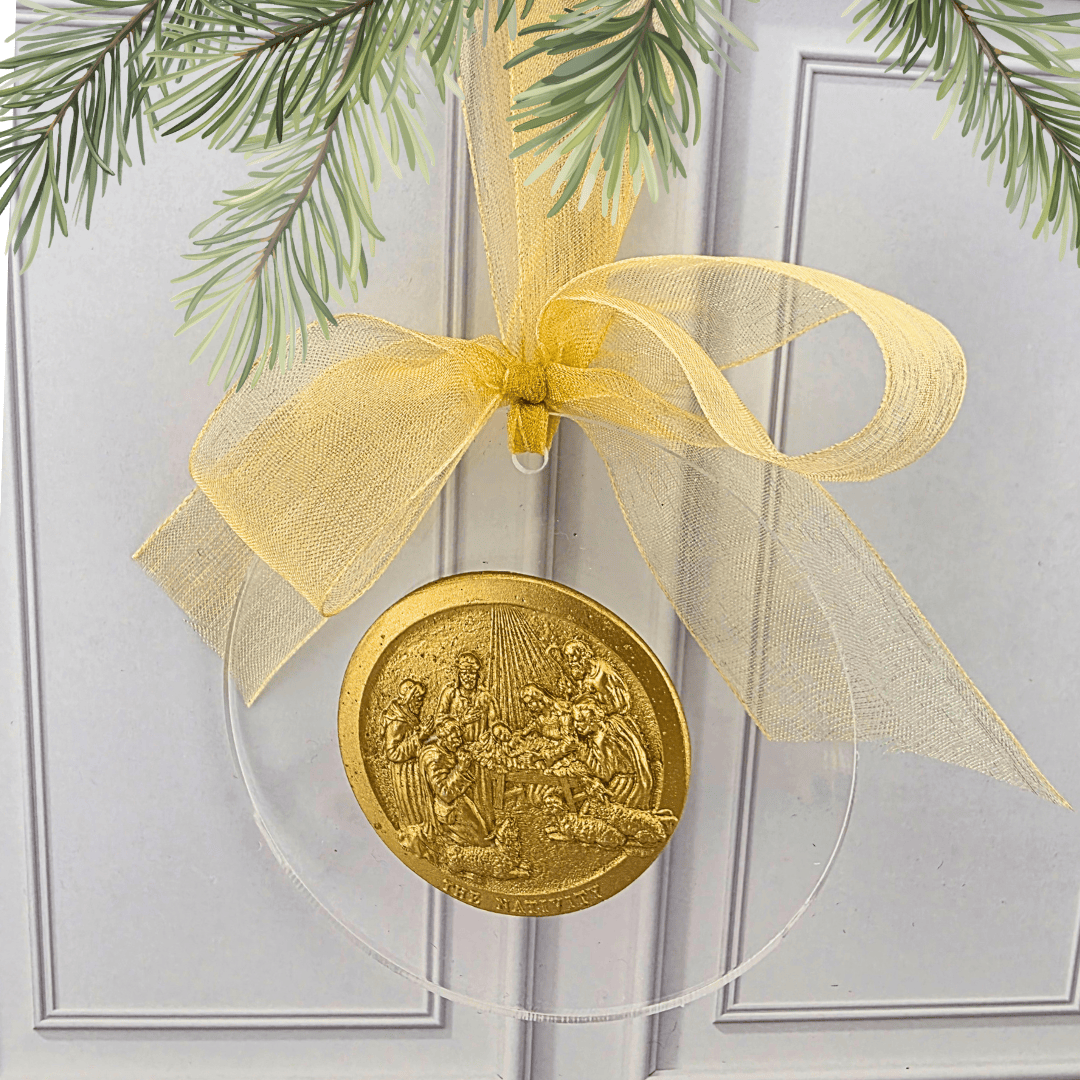 Gold Medallion Acrylic Ornament Collection