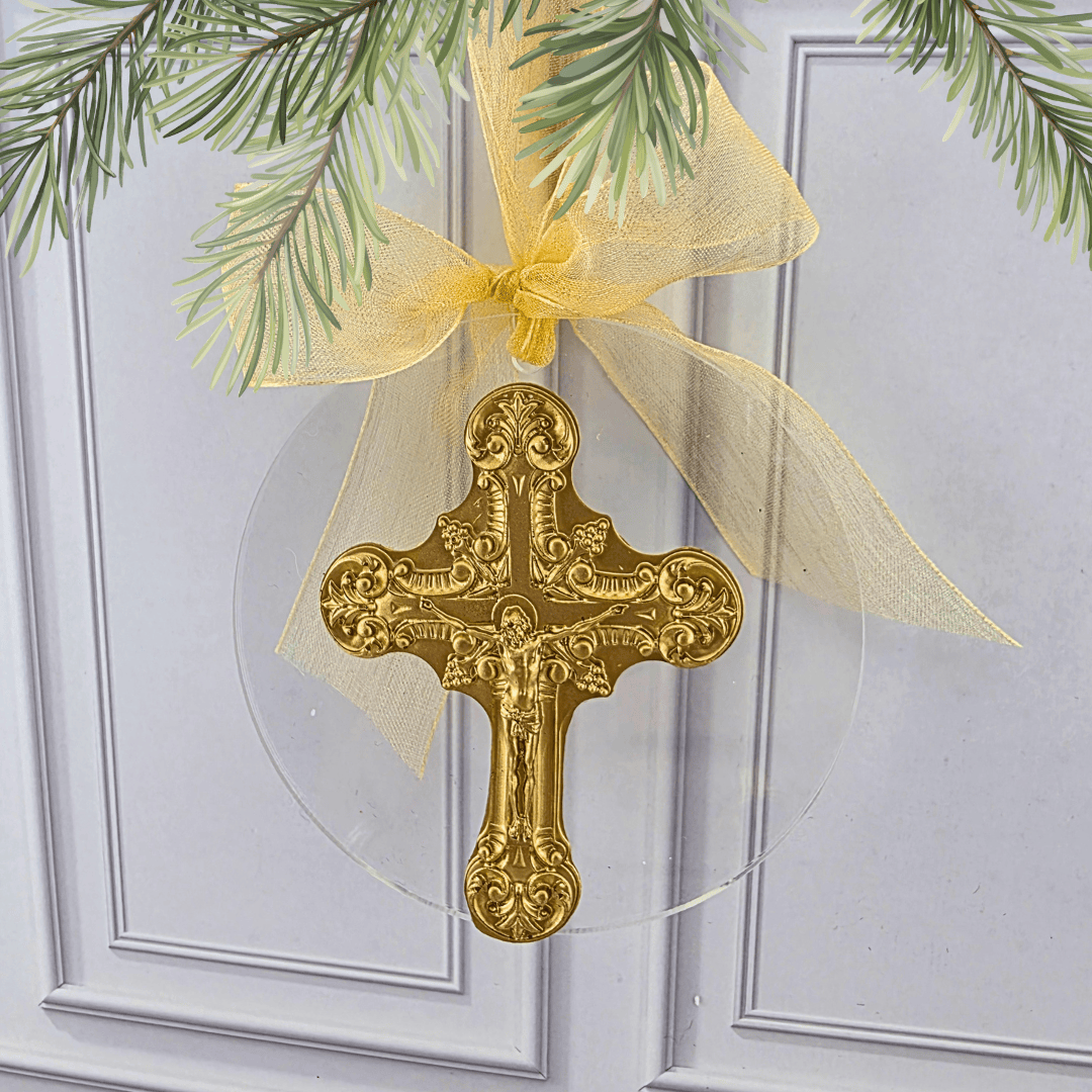 Gold Medallion Acrylic Ornament Collection