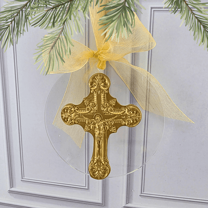Gold Medallion Acrylic Ornament Collection