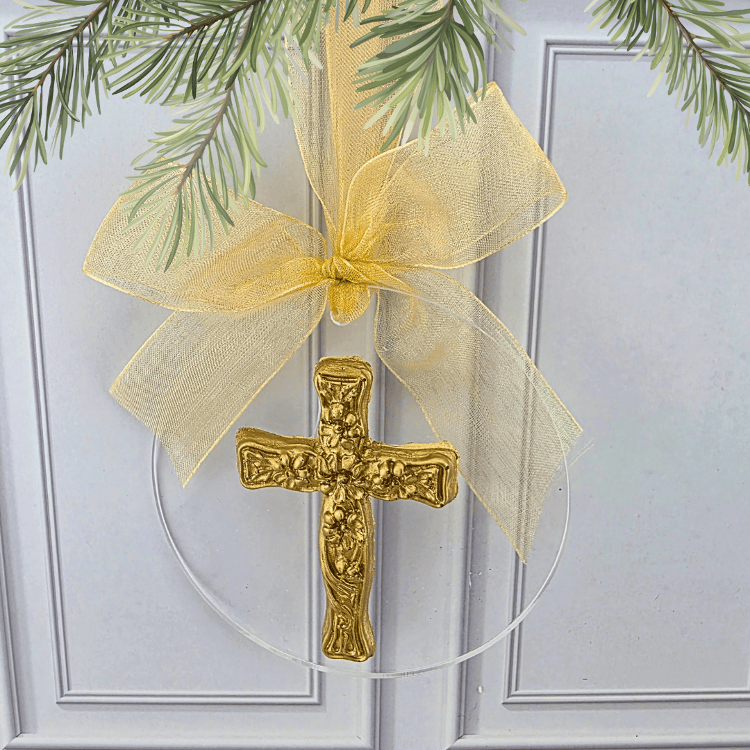 Gold Medallion Acrylic Ornament Collection