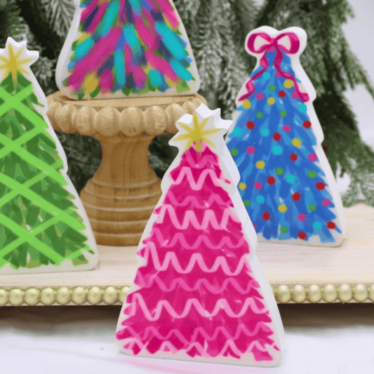 Colorful Christmas Tree Tabletop Décor – Large Assorted Designs
