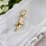 gold holy spirit charm for charm necklace and bracelet, sister dulce, bows, shepherds staff gift shop