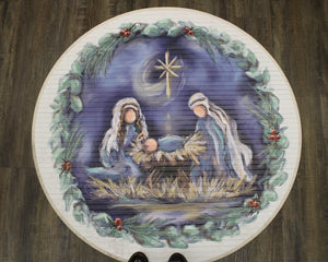 35" Round Bamboo Holy Family Mat Decor Trade Cie