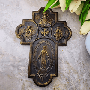 4-Way Medal Wall Cross Artwork Roman Gifts