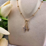 Charm necklace, with charms, charms for charm bar, catholic, sister dulce, shepherds staff gift shop