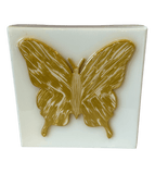 6x6 Butterly on Canvas Artwork Gold and White Artwork Bella Gifts to Geaux