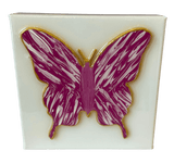 6x6 Butterly on Canvas Artwork Light Pink and White Artwork Bella Gifts to Geaux