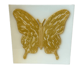 8x8 Butterly on Canvas Artwork Gold and White Artwork Bella Gifts to Geaux