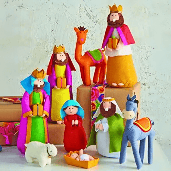 9 Piece Multicolor Nativity Set Christmas Raz Imports