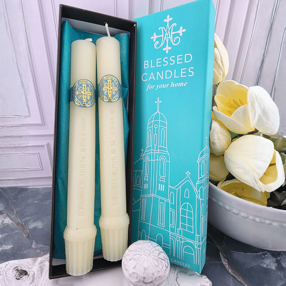 Saint Benedict Candles 100% Beeswax Blessed Candles for Protection