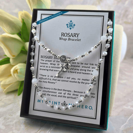 Sister Dulce Gift Shop, Religious Store, Catholic Store, Rosary, Wrap Bracelet, Bracelet, My Saint My Hero, Pearl, Jewelry, Cypress Springs Mercedarian Prayer Center