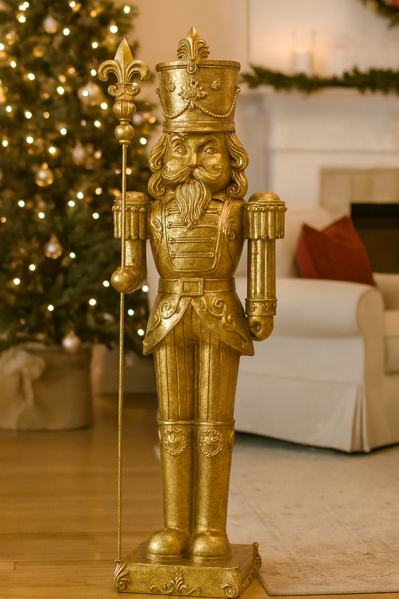 large gold nutcracker, nutcracker, gold, sister dulce, christmas, christmas decor, 