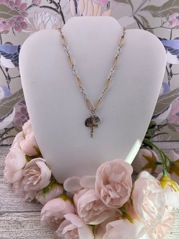 Sister Dulce Gift Shop, Catholic Store, Religious Store, Catholic Necklace, Religious Necklace, Cross and Mary Necklace