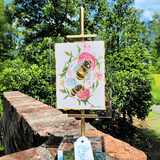 Acrylic Easel Frame With Gilded Watercolor Prints Bees Home Decor Raz Imports