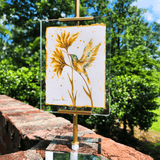 Acrylic Easel Frame With Gilded Watercolor Prints Hummingbird Home Decor Raz Imports