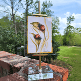 Acrylic Easel Frame With Gilded Watercolor Prints Ladybugs Home Decor Raz Imports