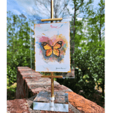 Acrylic Easel Frame With Gilded Watercolor Prints Monarch Butterfly Home Decor Raz Imports