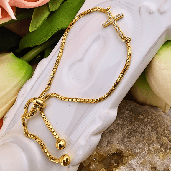 Adjustable Cross Bracelet Bracelets Sara Trade LLC