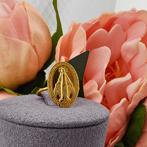 Adjustable Virgin Mary Ring Rings Sara Trade LLC