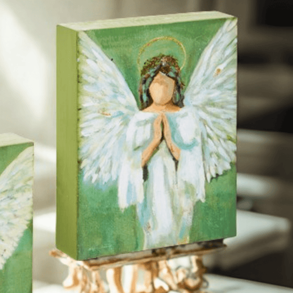 Angel Block Wall Art Praying Artwork Raz Imports