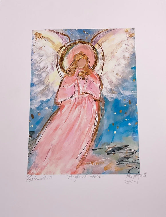 Angel of Peace Signed Print Art Prayers on the Side