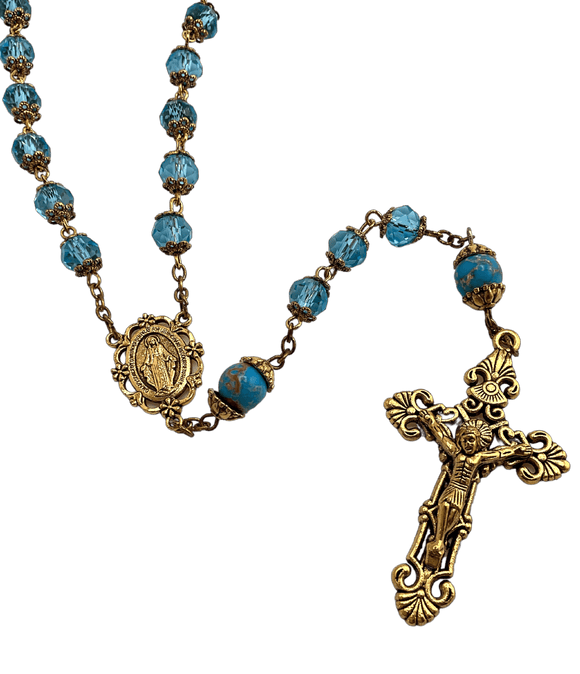 Sister Dulce Gift Shop, Catholic Store, Religious Store,  Aqua Picasso Rosary