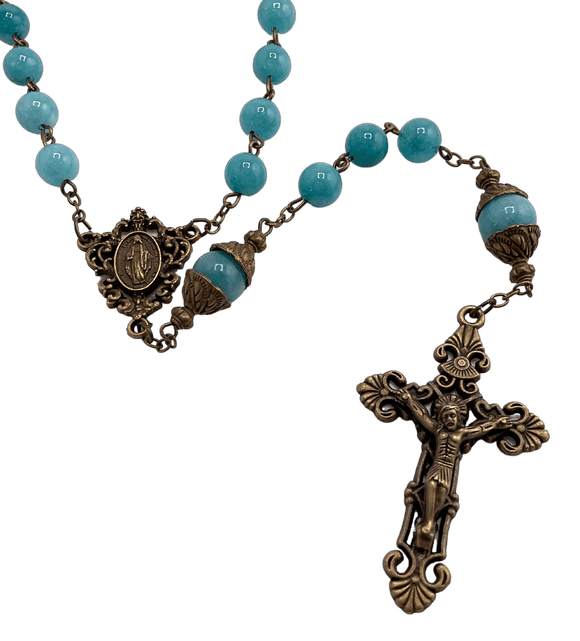 Aqua San Gimignano Rosary, Sister Dulce Gift Shop, Catholic Store, Religious Store