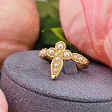 Athena Cross Ring with Pearls 8 Ring Joy Dravecky
