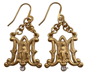 Auspice Maria Earrings With CZ Stone Necklace Weisinger Designs