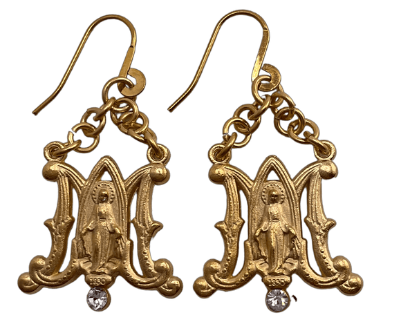 Auspice Maria Earrings With CZ Stone Necklace Weisinger Designs