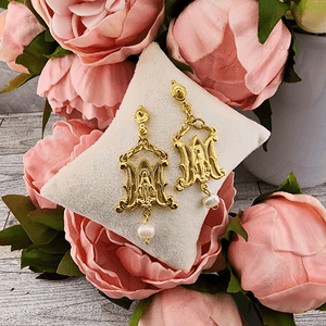 Auspice Maria Earrings With Pearl Drop Necklace Weisinger Designs